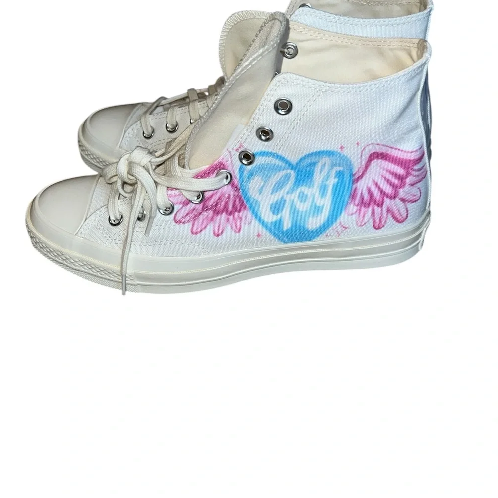 NWT Golf Wang X Converse By Tyler The Creator Airbrushed Chuck Taylor Shoes Sz 9 - Picture 3 of 8